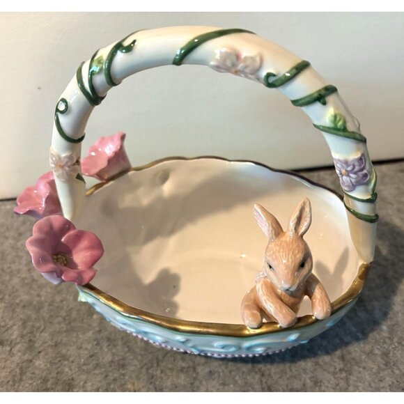 Avon Springtime Easter Ceramic Bowl/Basket In Box 2002  # 2851 - Picture 2 of 9